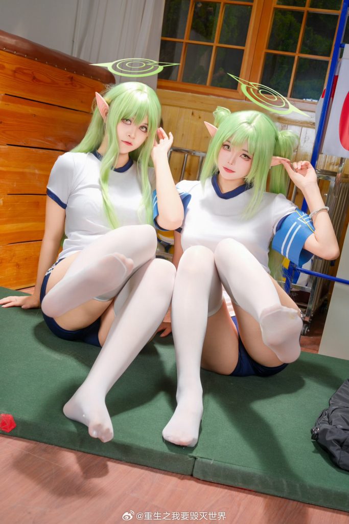cosplay 蔚蓝档案 铁道双子 sensei~ 想要一起打网球还是排球？-呆次元