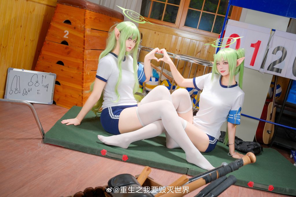图片[11]-cosplay  蔚蓝档案-铁道双子 sensei~ 想要一起打网球还是排球？