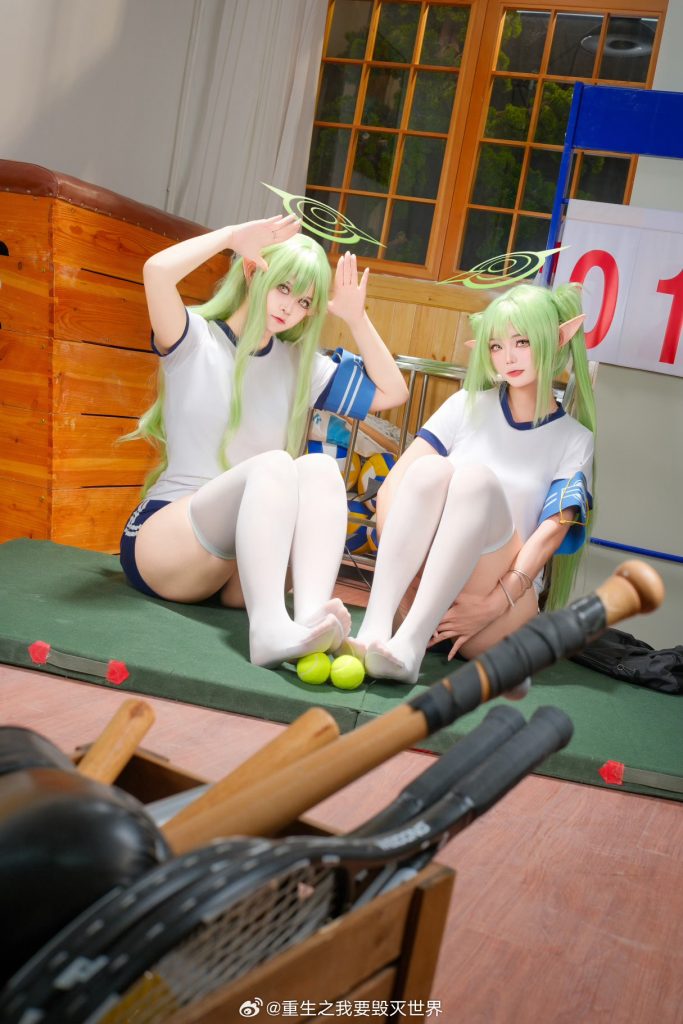图片[6]-cosplay  蔚蓝档案-铁道双子 sensei~ 想要一起打网球还是排球？
