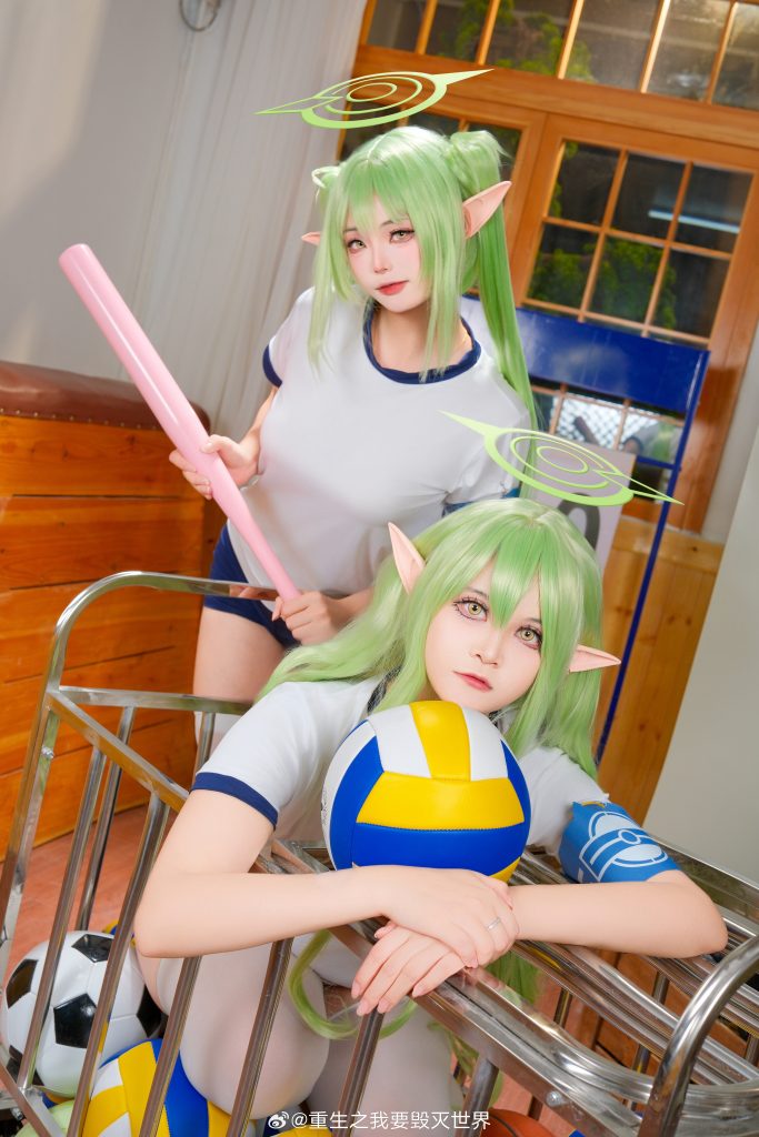 图片[8]-cosplay  蔚蓝档案-铁道双子 sensei~ 想要一起打网球还是排球？